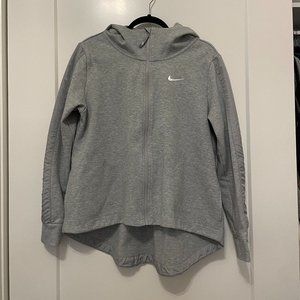 Nike Womens Zip-up Hoodie Sweatshirt Long Sleeve Oversize Grey Size Large